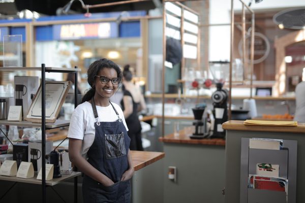 Portrait of a cafe owner.